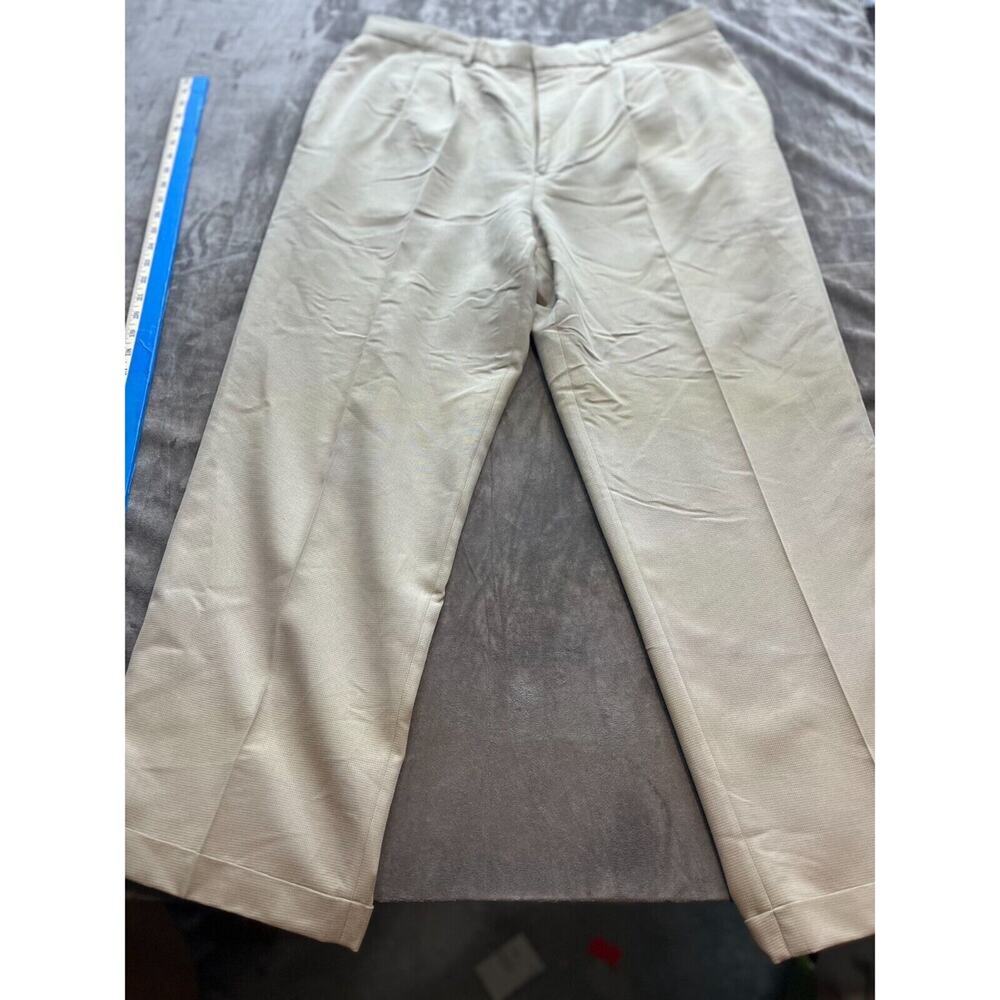 Ashworth 39x29 Beige Pleated‎ Dress Chino Pants Golf Casual Business Tan
